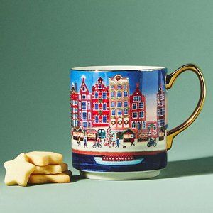 NEW Anthropologie Holiday In The City Amsterdam Mug